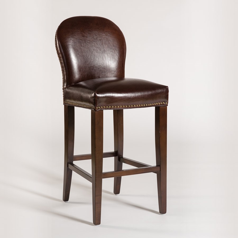 Alder & Tweed Claremont AT Counter Height Stool with Leather Back and